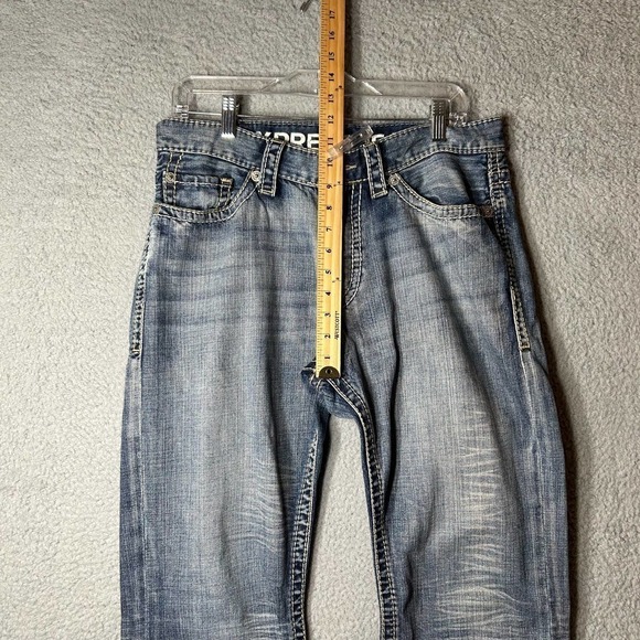 Express Jeans Mens 32x34‎ (Actual 32x31) Blue Loose Low Rise Bootcut Blake Jeans - Picture 5 of 9